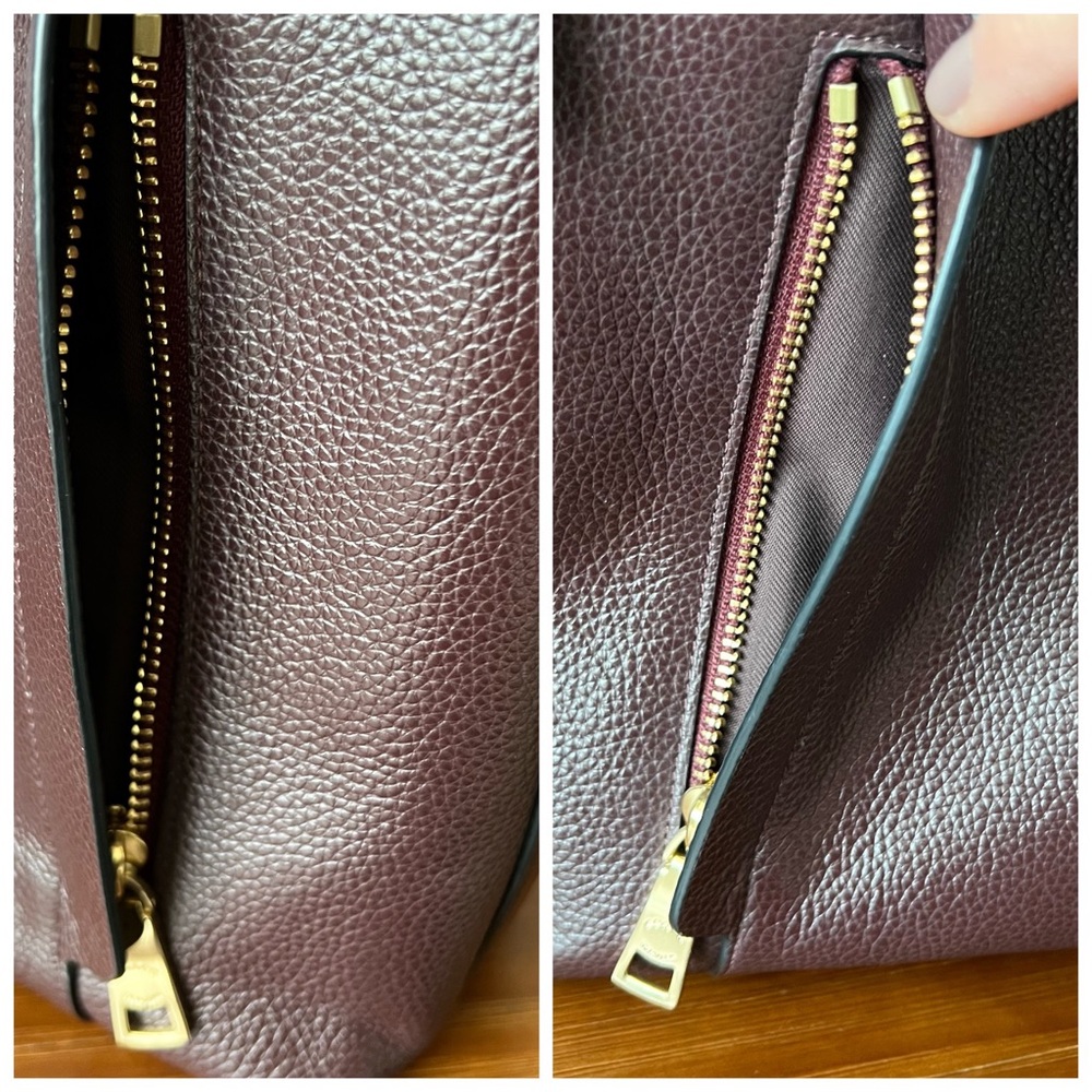 COACH SCOUT Oxblood Pebble Leather Hobo Shoulder Bag - Picture 7 of 13